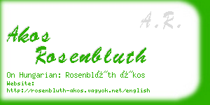 akos rosenbluth business card